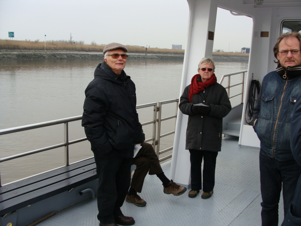 Karel op een veerboot op de Rupel 2013